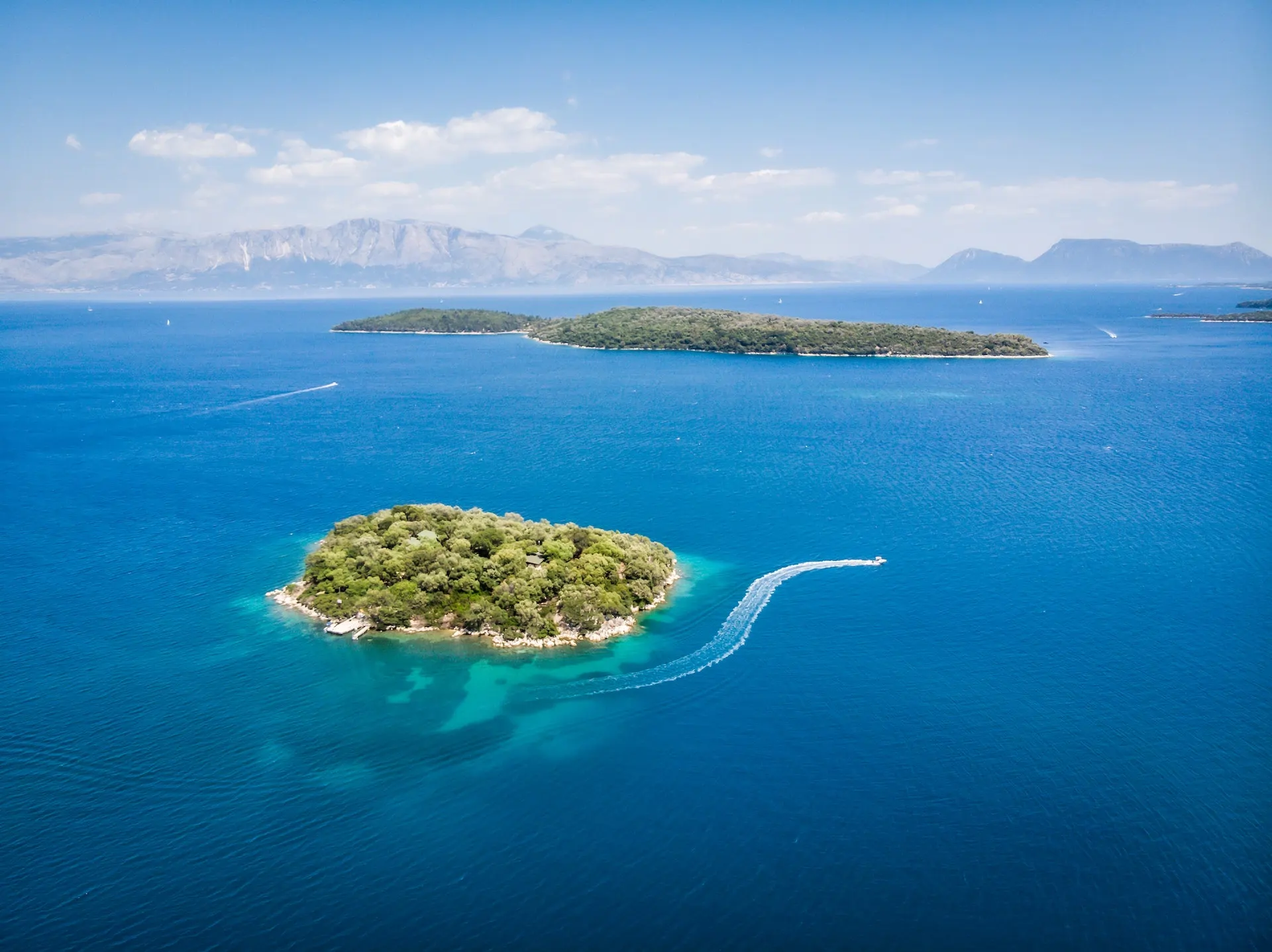aerial view of a boat by Rent a Boat Poreč